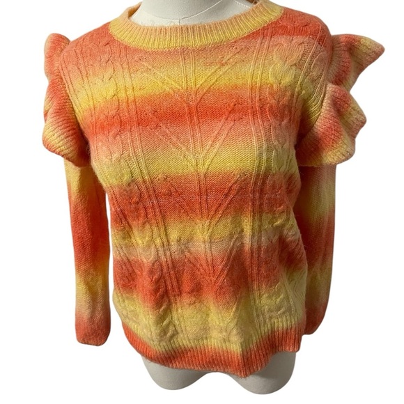 Women's Sweater Colorful Orange Yellow Size Small - Picture 1 of 13